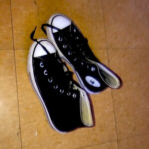 All black double plat form chucks//size:us 7.5